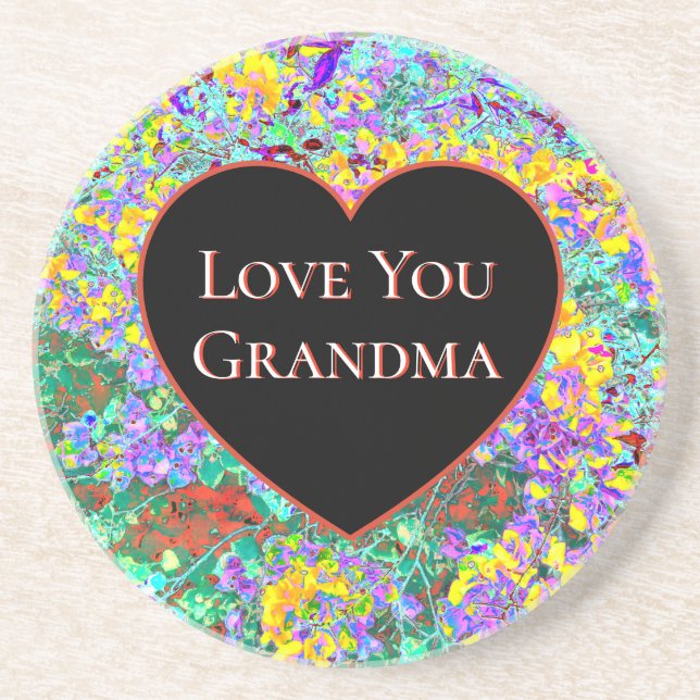 Porta-copos  "Love You Grandma" Sandstone Coaster (Frente)