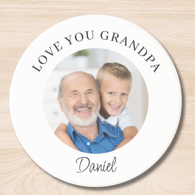 Porta-copos Love You Grandpa Keepsake Photo (Criador carregado)
