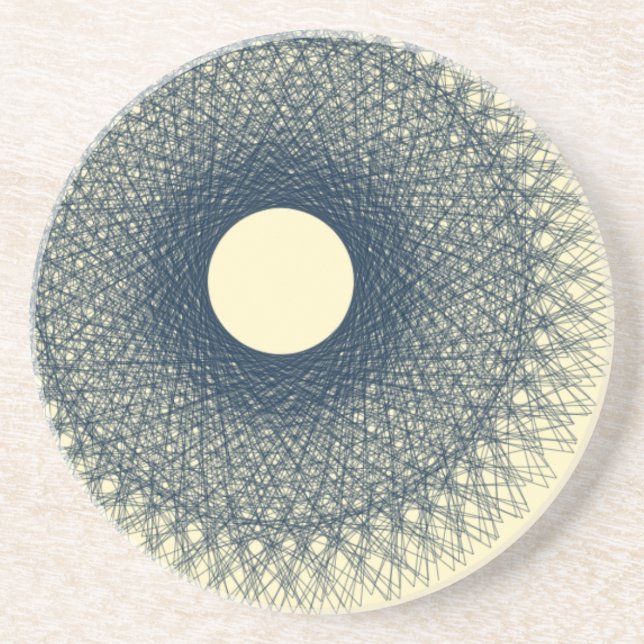 Porta-copos Lua radiando luz negra abstrato arte (Frente)