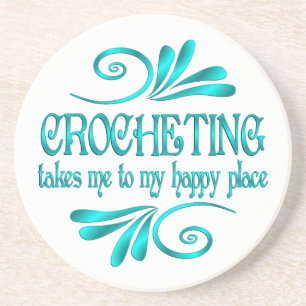Porta-copos Lugar Feliz de Crocheting
