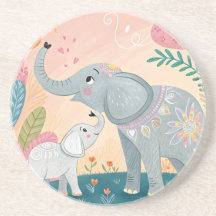 Mãe e Bebê Elefante