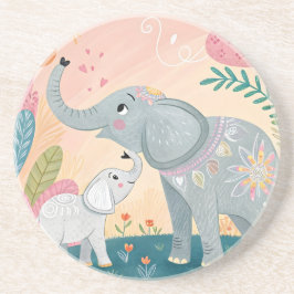 Porta-copos Mãe e Bebê Elefante