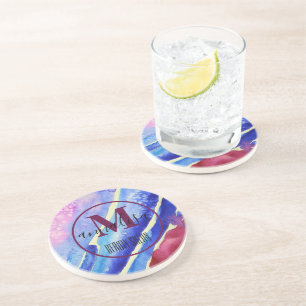 Porta-copos Magenta Azul, Cor-de-rosa, azul, com Abstrato lega