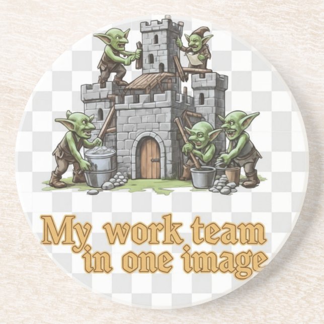 Porta-copos Magical gnome castle fantasy design gift (Frente)