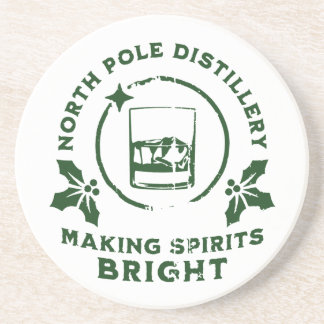 Porta-copos Making Spirits Bright North Pole Distillery Green