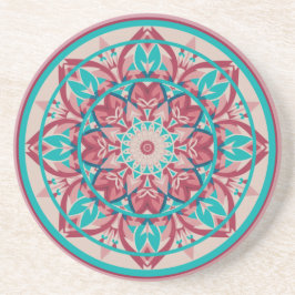 Porta-copos Mandala Boho Rosa e Turquesa  