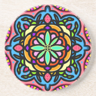 Porta-copos Mandala colorida