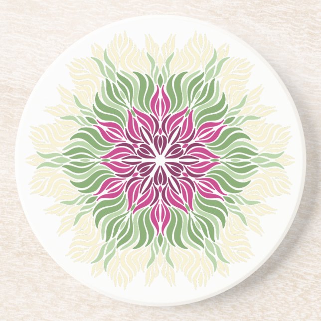 Porta-copos Mandala de Flores de Verão  (Frente)