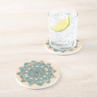 Porta-copos Mandala Elegância Turquesa