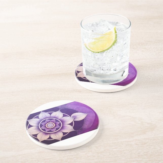 Porta-copos Mandala flor de loto (Lateral)