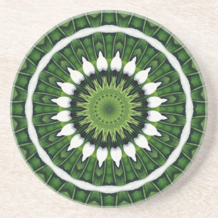 Porta-copos Mandala verde tropical