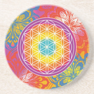 Porta-copos Mandala zen flor da vida