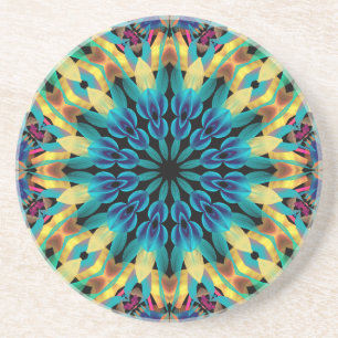 Porta-copos Mandalas de Formas Geométricas Coloridas