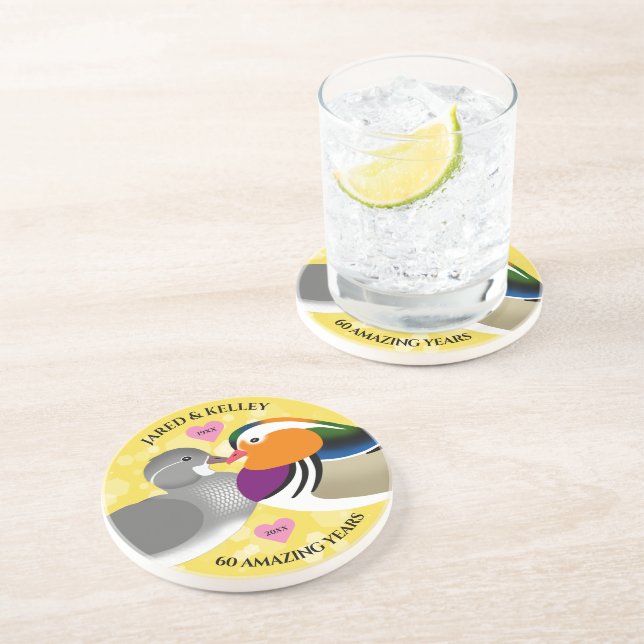 Porta-copos Mandarin Ducks Passa Pássaros Em Qualquer Ano (Lateral)