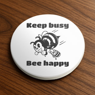 Porta-copos Mantenha-se Ocupado Feliz Cartoon Motivacional Bee