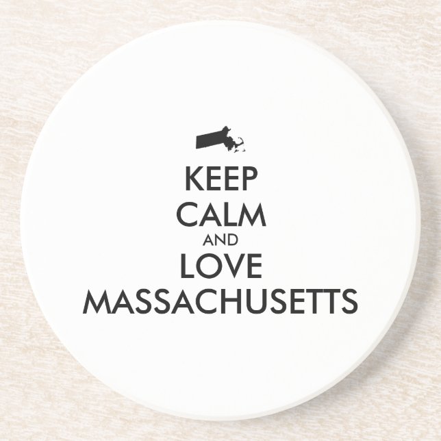 Porta-copos MANTER CALMA E AMAR MASSACHUSETAS personalizáveis (Frente)