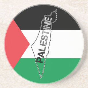 Porta-copos Mapa da Palestina Livre sobre a Bandeira da Palest
