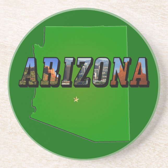 Porta-copos Mapa de arizonas e Texto de Imagem (Frente)