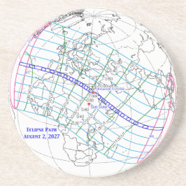 Porta-copos Mapa do Eclipse Solar Total de 2027