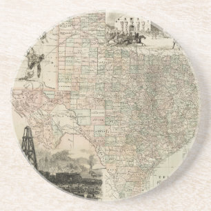 Porta-copos Mapa do Texas com o County Borders