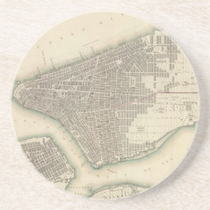 Porta-copos Mapa do vintage da mais baixa Nova Iorque (1840)