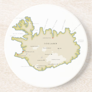 Porta-copos Mapa ilustrado do Trivet da Islândia
