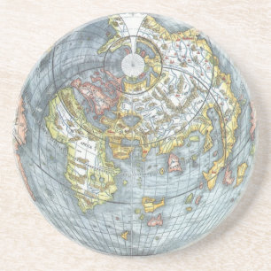 Porta-copos Mapa Mundial Antigo em Forma de Coração Peter Apia
