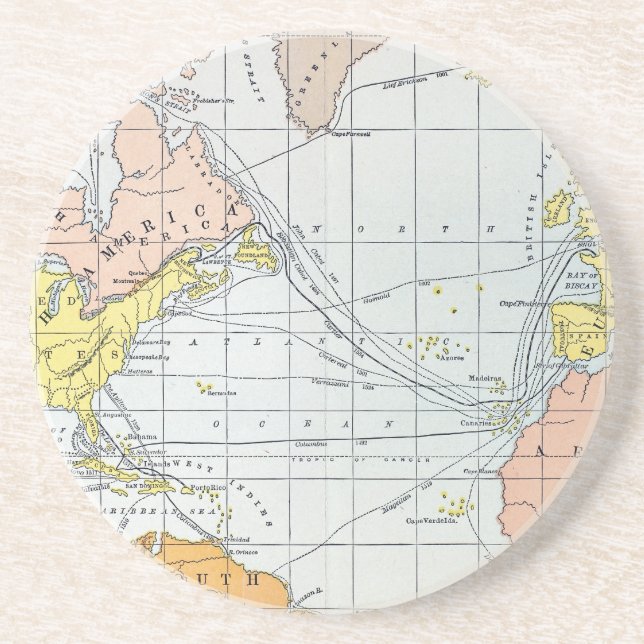 PORTA-COPOS MAPA: VIAGENS ATLÂNTICAS (Frente)