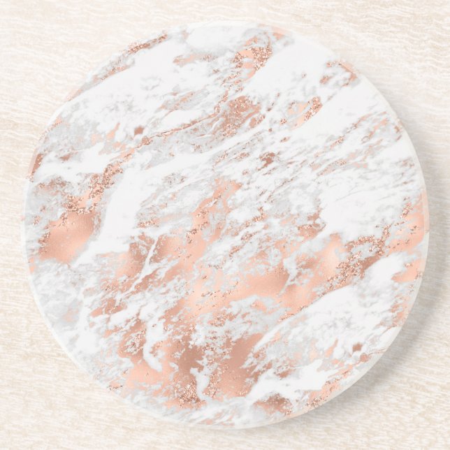 Porta-copos Marble Dourado Branco e Rosa 3 (Frente)