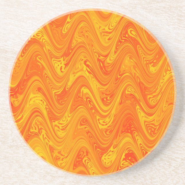 Porta-copos Marbling Orange Yellow Red Pattern (Frente)