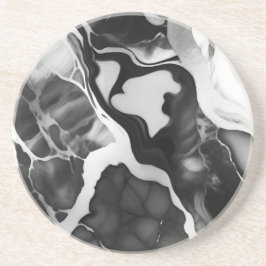 Porta-copos Mármore preto e branco