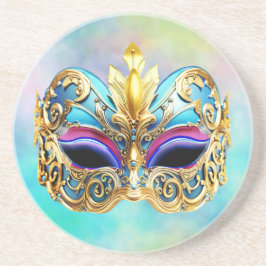 Porta-copos Máscara Venectiana refinada em um fundo colorido
