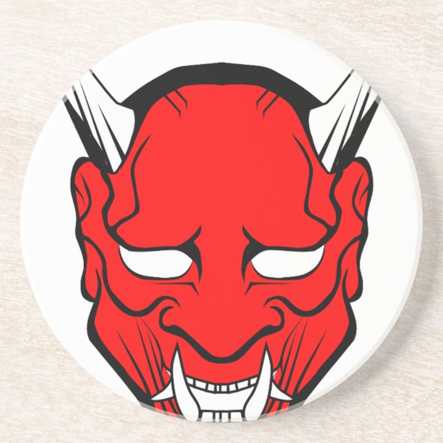 Porta-copos Máscara Vermelha Japonesa Hannya (Frente)