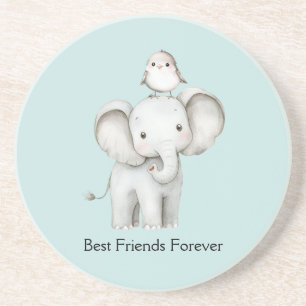 Porta-copos Melhor Amigo Elefante e Pássaro Menta