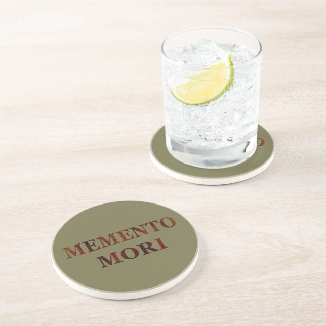Porta-copos memento mori, frase em latim (Lateral)
