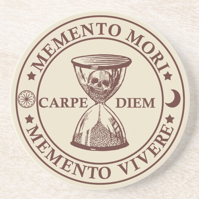 Porta-copos memento mori viver (Frente)