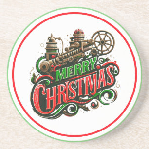 Porta-copos Merry Christmas steampunk