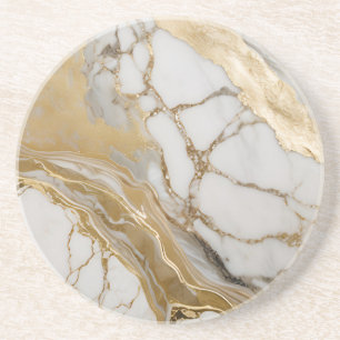 Porta-copos Mesa de Centro de Mármore Branco Simples Rústico e
