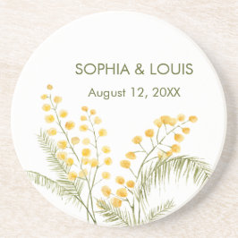 Porta-copos Mimosa floresce casamento romântico