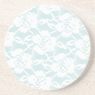Porta-copos Mint White Lace Rosas Floral