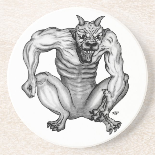 Porta-copos Mischwesen - Troll Teufel und Golem (Frente)