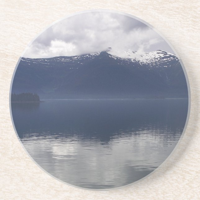 Porta-copos Misty Alaskan Sea in Shades of Blue (Frente)