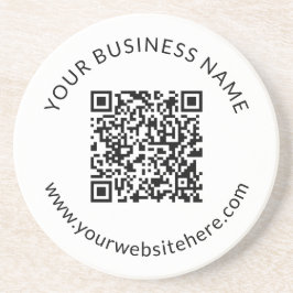 Porta-copos Modelo de código QR carregado com texto editável