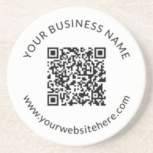 Porta-copos Modelo de código QR carregado com texto editável