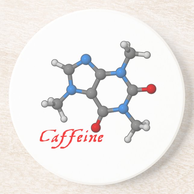 Porta copos modelo molecular da cafeína (Frente)
