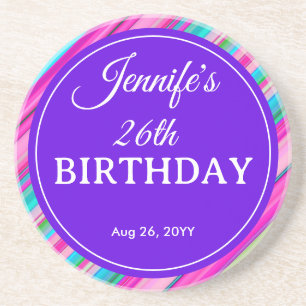 Porta-copos Modelo personalizado de aniversário com listras de