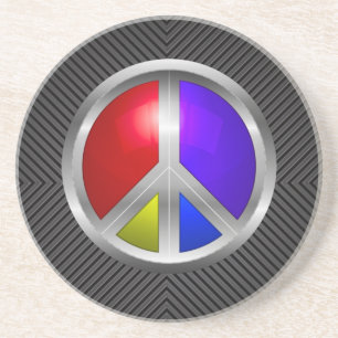 Porta-copos Modern Sleek Metallic Peace Sign