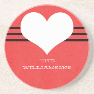 Porta copos moderna vermelha do coração