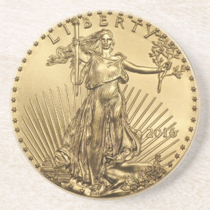 Porta-copos Moeda Dourado de Eagle