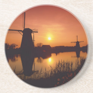 Porta-copos Moinhos de vento ao pôr do sol, Kinderdijk, Holand